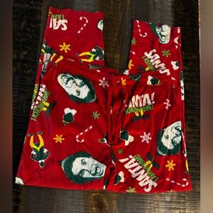 NWOT Men’s Elf Sleep Pants Pajama Bottoms Santa I Know Him Red Green XXL